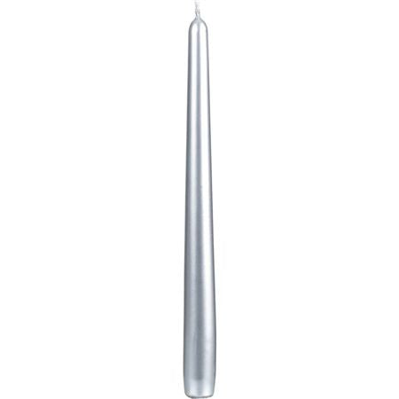 Tapered Candle 250x23mm Silver X12