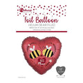 Balloon 18 Inch Bee Mine Heart (PACK OF 4)