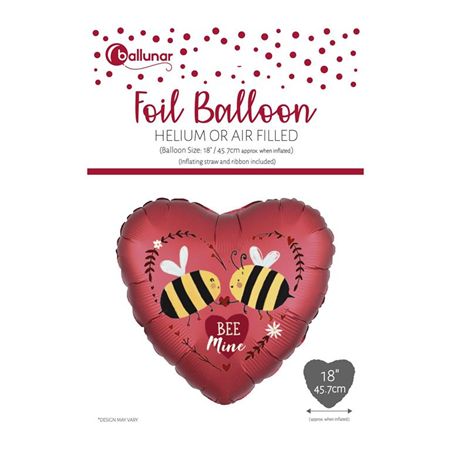 Balloon 18 Inch Bee Mine Heart (PACK OF 4)