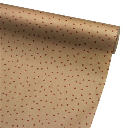 Craft Paper Roll Red Hearts