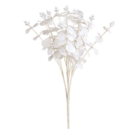 Artifical Eucalyptus Bush X16 White (PACK OF 2)