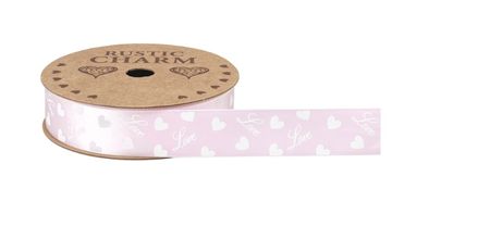 Ribbon Satin Love Heart 25mm (PACK OF 4)