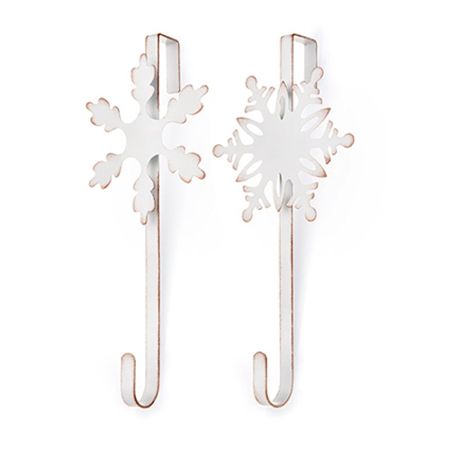 Wreath Hanger Metal White Snowflakes 35cm ( Any 1 )