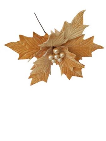 Poinsettia 45cm Gold