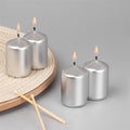 Candle Pillar Silver 5 Cm X6