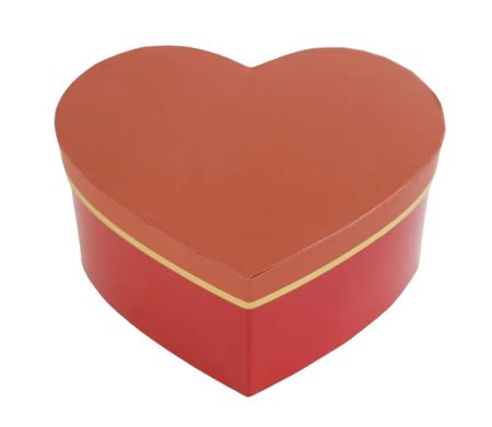 Hat Box Red Gold Heart 19x15x10cm (PACK OF 2)