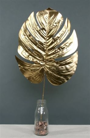 Monstera Leaf Large Metallic Gold