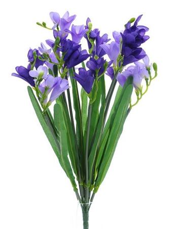 Artificial Freesia Bush Lavender Purple
