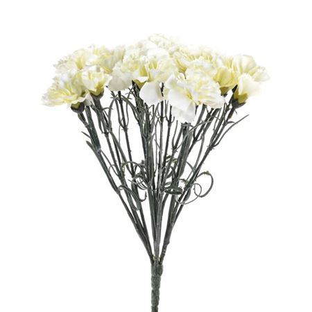 Artificial Carnation Bush Large Ivory 11 Heads
