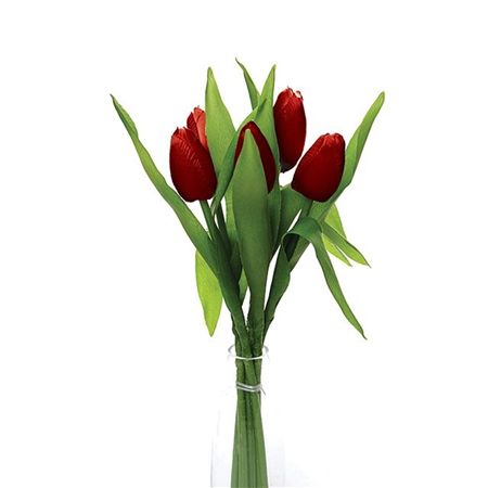 Artificial Tulip Bunch Red 36cm (PACK OF 2)