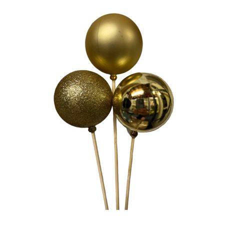 Bauble Pick Assorted Gold 50cm X6