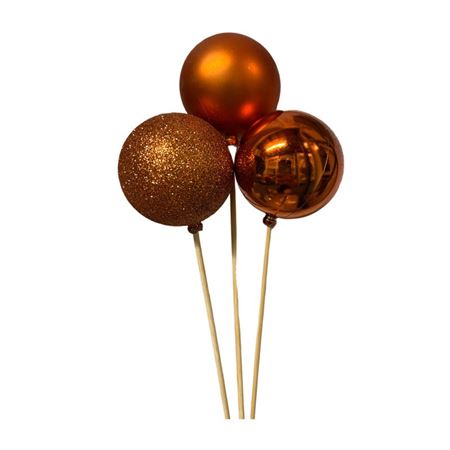 Bauble Pick Assorted Copper 50cm X6