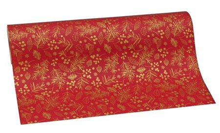 Paper Kraft Xmas Foliage Red 50cm X 100m