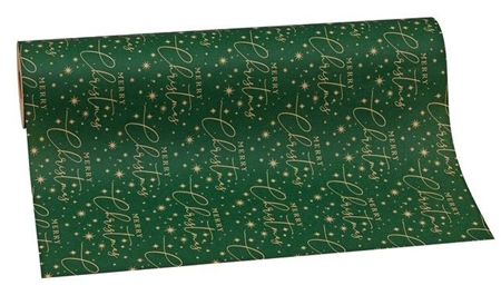 Kraft Paper Merry Xmas Green 50cm X 100m