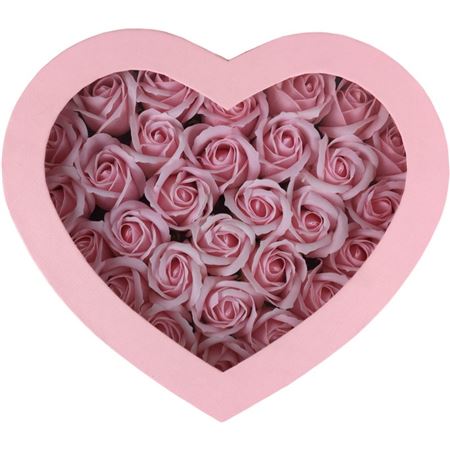Heart Rose Box Pink 27x24x11.5cm