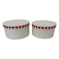 Hat Box 2 Set White Red Hearts