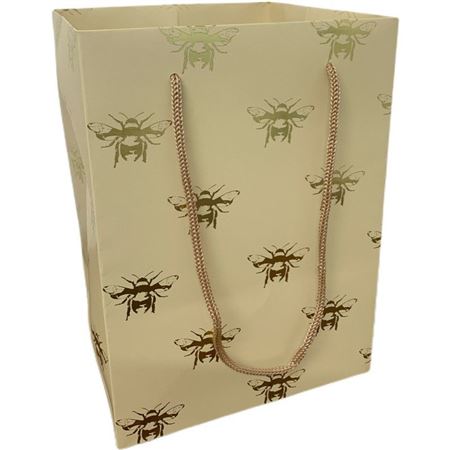 Multipurpose/Bouquet Bag Ivory Gold Bee 25cm