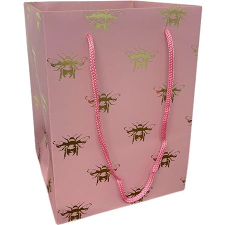 Multipurpose/Bouquet Bag Pink Gold Bee 25cm