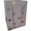 Multipurpose/Bouquet Bag Grey Gold Bee 25cm