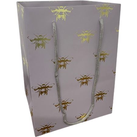 Multipurpose/Bouquet Bag Grey Gold Bee 25cm