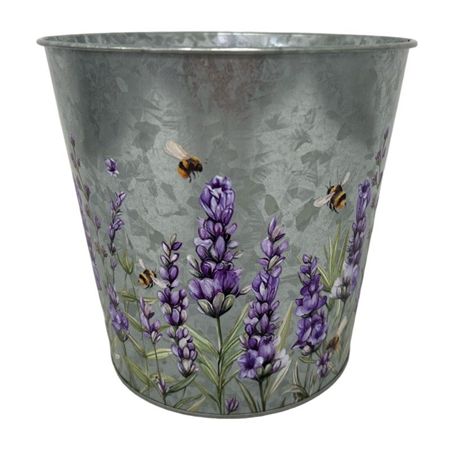 Zinc Pot Lavender 15x13.7x10.7cm (PACK OF 2)