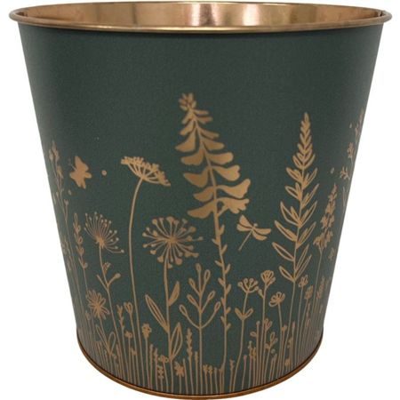 Zinc Pot Green Wild 15x13.7x10cm (PACK OF 2)