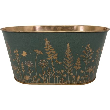 Zinc Bowl Green Wild 22.5x14x11cm (PACK OF 2)