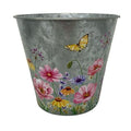 Zinc Pot Floral Bfly 13x11x10cm (PACK OF 3)