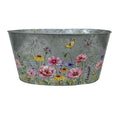 Zinc Oval Floral Bfly 22x14x11cm (PACK OF 2)