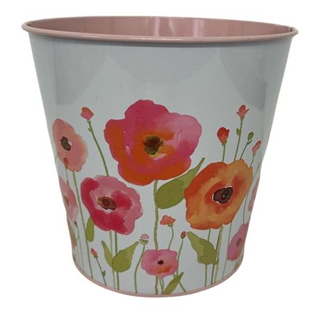 Zinc Pot Poppy 15x14x11cm (PACK OF 2)