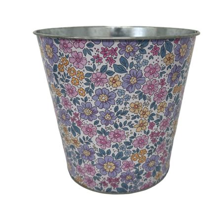 Zinc Pot Liberty Floral 13x11cm (PACK OF 3)