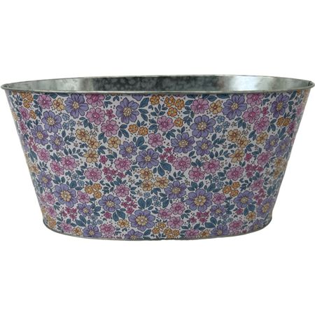 Zinc Oval Liberty Floral 22.5x14x11cm (PACK OF 2)