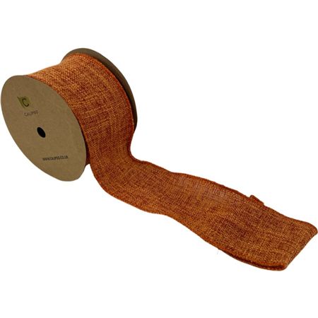 Ribbon Linen Orange 63mm X 10yrds