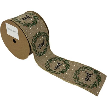 Ribbon Xmas Green Noel 63mm X 10yrds
