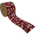 Ribbon Xmas Red Foliage 63mm X 10yrds