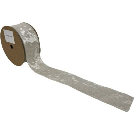 Ribbon Velvet White Snow 38mm