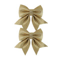 Bow Luxe Glitter Champagne 12x13cm X2  (PACK OF 4)