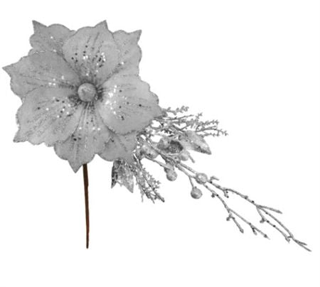 Pick Foliage Flower 40cm Silver