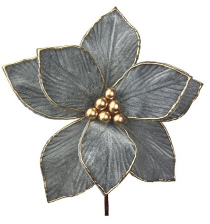 Poinsettia Graphite Gold Edge 25cm  (PACK OF 3)