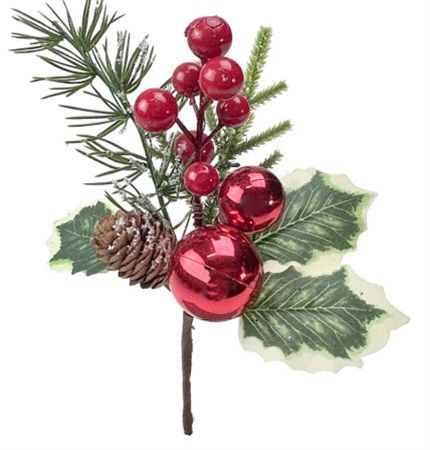 Pick Classic Holly Bauble Pick