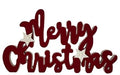 Wooden Merry Christmas Red 27x15cm