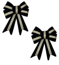 Bow Velour Black Gold 13x17cm X2 (PACK OF 4)