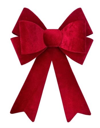 Bow Velour 2 Layer Red 30x43cm