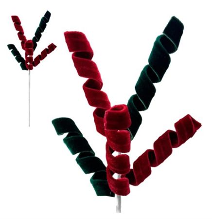 Velvet Curl Spray Green Red 47cm