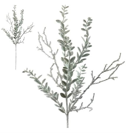 Twinkle Frost Leafy Spray Twigs 80cm