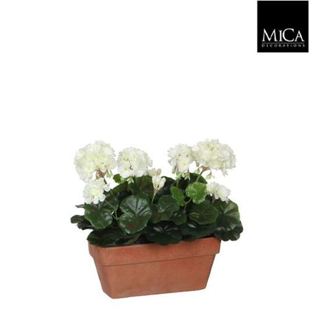 Artificial Geranium White Terra 29x13x40cm