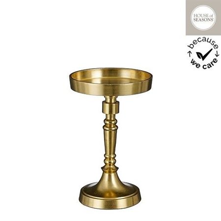 Candleholder Aluminium Gold 8x12cm