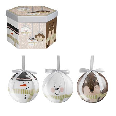Bauble Unbreakable Giftset 7cm White X14