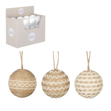 Bauble Unbreakable Brown Natural Assort  (PACK OF 4)