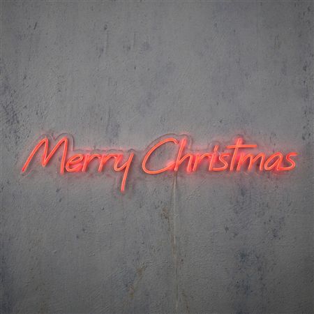 Neon Light Merry Christmas Red